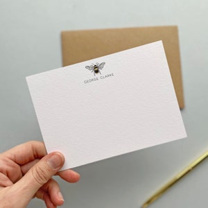 Bienen-Korrespondenzkarten, personalisierte Dankesnotizen, flache Notizkarten, personalisiertes Briefpapierset, Dankeskartenset, Bienenbriefpapier