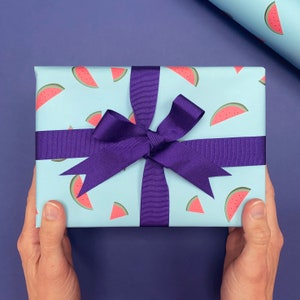 Wassermelone Geschenkpapier Set: Aqua Blau, Geschenkanhänger & Sticker