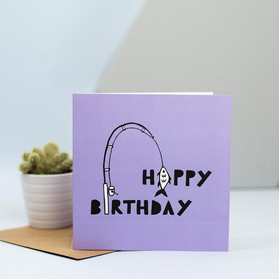 Fishing Birthday Card Card For Fishing Lover Fisherman Love Etsy