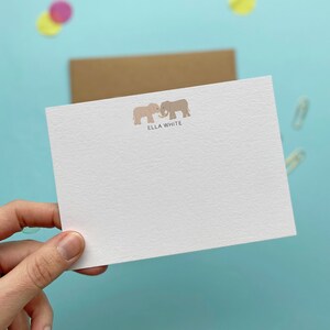 Elefant Notizkarten für Kinder, personalisierte Dankesnotizen, flache Notizkarten, personalisiertes Briefpapier, Dankeskartenset, Corresponding Cards