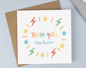 Thank you Teacher Card, card for teacher, card for teaching assistant, thank you, best teacher, personalised teacher card