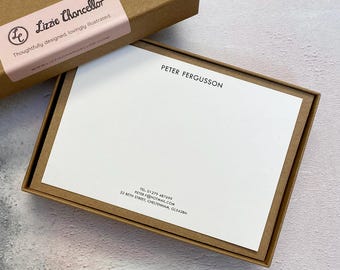 Classic correspondence cards, personalised stationery set, personalised notecards