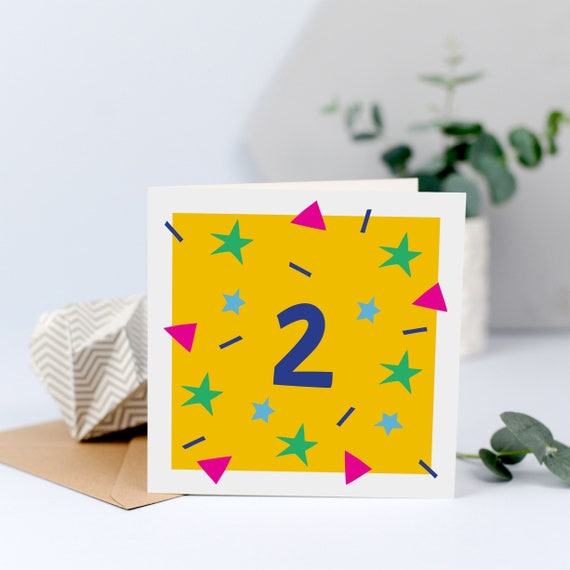 2nd Birthday Card Second Birthday Card Age 2 Birthday Card Etsy