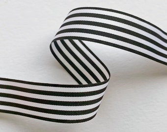 Black and white striped ribbon