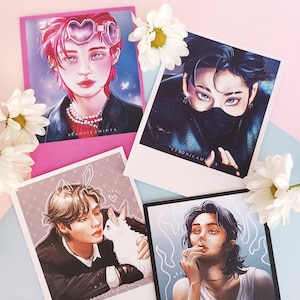 Polaroids STRAY KIDS Hyunjin, Felix, Lee Know & Bang Chan, Polaroids SKZ, Kpop Prints, Photocards Stray Kids A6 / 10,5 x 14,8 cm