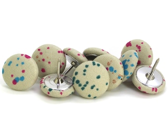Speckled Fabric Push Pins - Set of 10