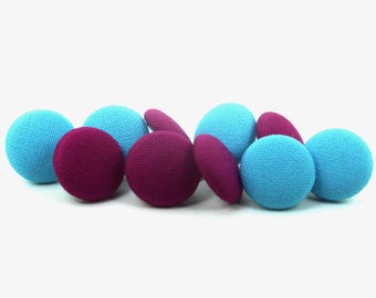 Chinchetas de tela turquesa y fucsia, chinchetas azules y rosas, juego de 10 piezas