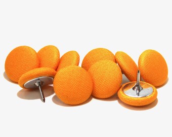 Chinchetas de tela color naranja papaya, algodón Kona, para tablones de anuncios (juego de 10)
