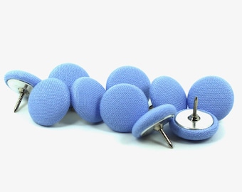 Blue Fabric Push Pins, Kona Solids, 10-Piece Set