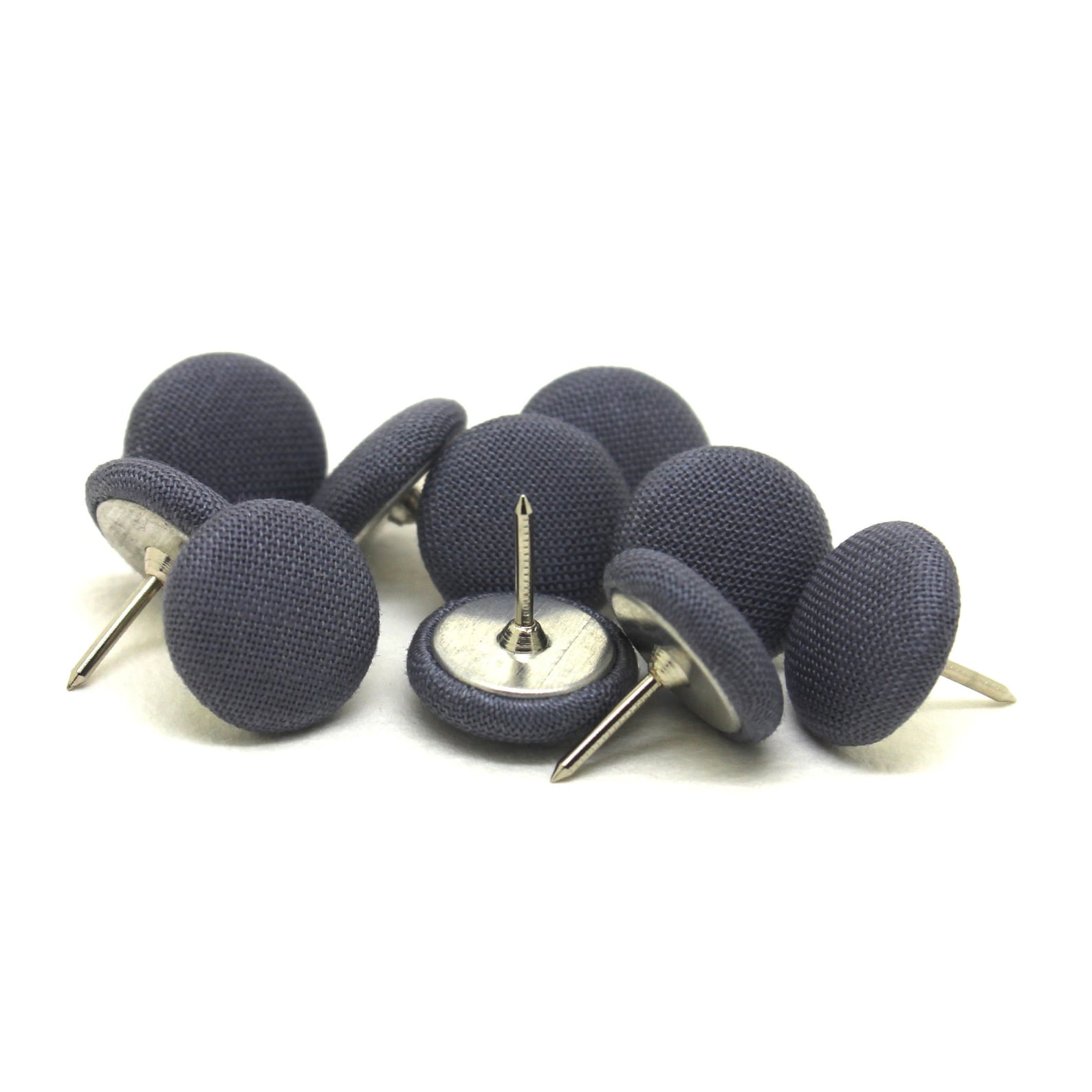 10 Grey Fabric Push Pins Grey Drawing Pins Grey Thumb Tacks Etsy