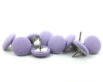 Chinchetas de tela color morado claro Thistle, algodón Kona, juego de 10