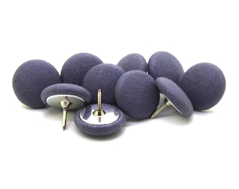 Grey Fabric Push Pins, Kona Solids Fabric (Set of 10)