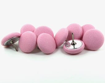 Pink Fabric Push Pins, Kona Solids, 10-Piece Set