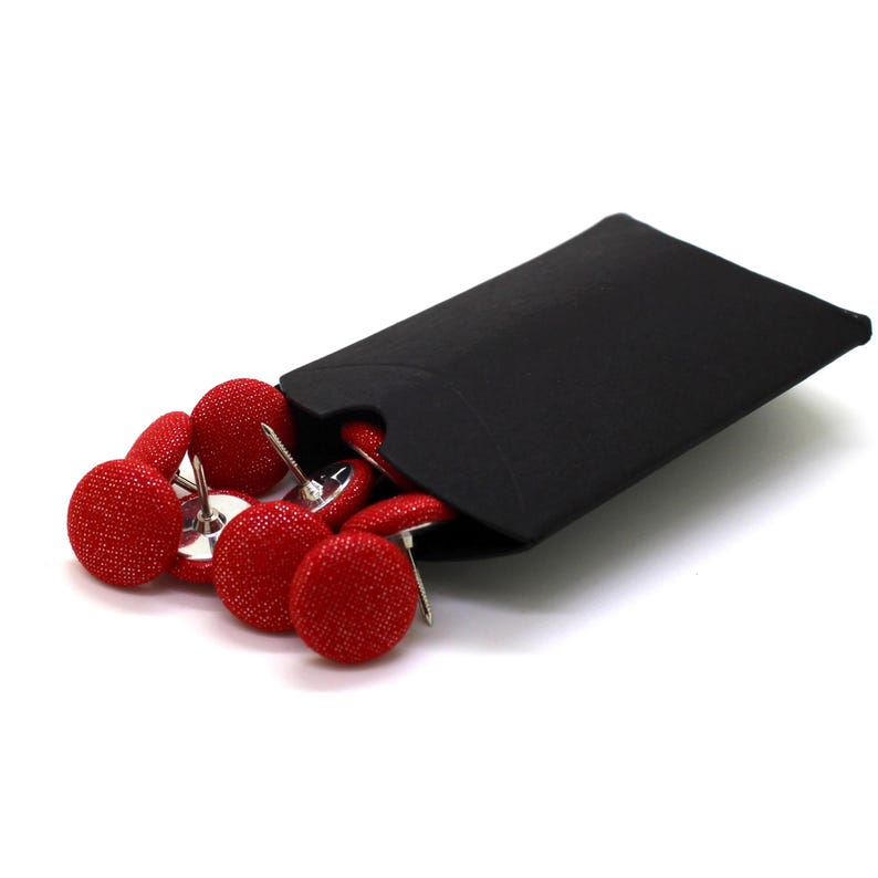 Red Sparkly Fabric Push Pins, Metallic Thread, Kona Sheen, (set of 10 ...