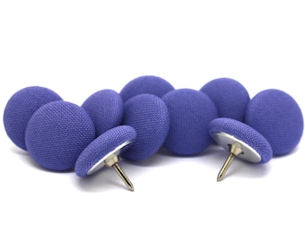 Purple Fabric Push Pins, Kona Cotton, Set of 10