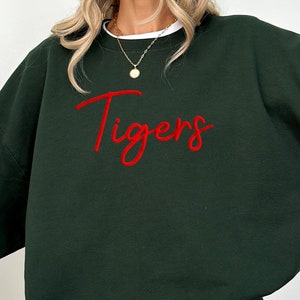 Mascot Sweatshirt, Custom Team Name Sweatshirt, Gift for Mom,Embossed Print, Christmas Gift Idea, School Spirit Sweatshirt, Puff Print,