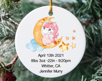 Personalized New Baby Ornament. Personalized Christmas Ornament. Baby Keepsake. Custom Baby Ornament. 54-2. Baby's First Christmas Ornament.