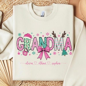 Personalized Grandma Sweatshirt with Grandkids Names, Mama Crewneck, Grandma Sweatshirt, Christmas Gift for Mom, Nana Sweatshirt,Mama Gift