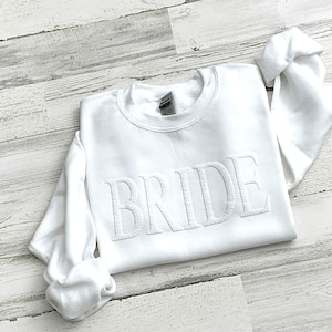 Bridal Crewneck Sweatshirt, Embossed Bride Sweatshirt, Future Mrs Sweatshirt, Bride To Be Gift, Embossed Engagement Gift, New Mrs Sweatshirt