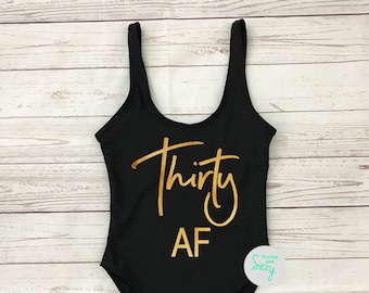 Dirty Af. Beach Bathing Suit. Birthday Swimwear. HE4. Birthday Squad. Dirty 30 Crew Swimsuit. Bachelorette Swim. One Piece Swimsuit.