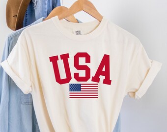 Camiseta Comfort Colors USA, Camiseta dos EUA para o 4 de julho, Camiseta com estampa da bandeira americana, Camiseta com a bandeira dos EUA, Camiseta do orgulho americano, Camiseta do Dia da Independência