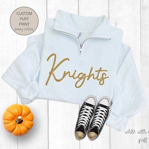 Embossed Mascot Sweatshirt, Puff Team Name Sweater, Custom Football Team Sweatshirt, Football Mom, School Spirit Sweater, Christmas Gift