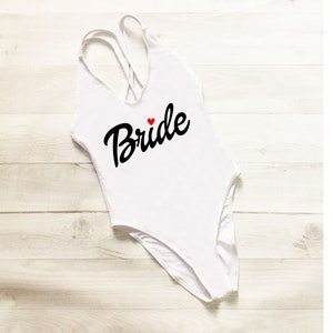 One Piece Swimsuit. Bride Bathing Suit. Honeymoon Swimwear. Barbie Swimsuit. Bachelorette Bathing Suit. Bride Swim.