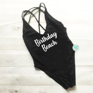 Birthday Beach Swimsuit. Bachelorette Bathing Suit. Birthday Bathing Suit. Honeymoon Swimwear. Birthday Swim. One Piece Swimsuit.