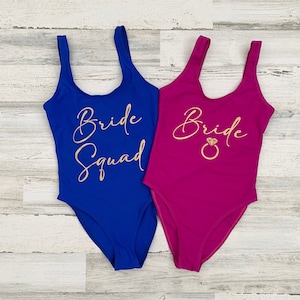 Bachelorette Swimsuit, Bride Squad Swim, 010822 Honeymoon Swimwear, Bride Swimsuit, One Piece Swimsuit, Bridesmaid Swim, Maid of Honor