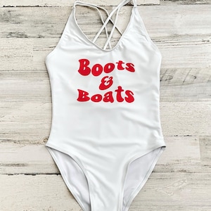 Custom Text Swimsuit,  bathing suit, One Piece Swimsuit,  Personalized swimwear, Many wording colors option, Bride Swimsuit, Bachelorette,