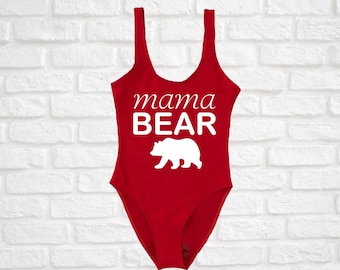 Mama Bear Swimsuit. One Piece Bathing Suit. Mama Swimsuit. Bachelorette Swim. Bachelorette Bathing Suit. Bathing Suits. One Piece Swimsuit.