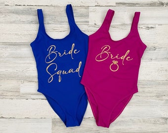 Bachelorette Swimsuit, Bride Squad Swim, 010822 Honeymoon Swimwear, Bride Swimsuit, One Piece Swimsuit, Bridesmaid Swim, Maid of Honor