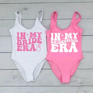 In My Bride Era Swimsuit, Bachelorette Swimsuit, Bride Squad Swimsuit, Bridesmaid Era Swimsuit, One Piece Swimsuit, Custom Text Swimsuit,
