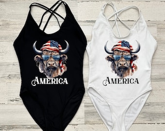 America Swimsuit, July 4th Swimwear, USA Swimsuit, July Party, Memorial Day, Red White Blue, Independence Day, Party in the USA Swimsuit,