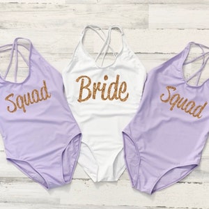 Bride Swimsuit, One Piece Swimsuit, Bridesmaid Swim, Squad Bathing Suit, Bride Swim, Bachelorette Swimsuit, Bride Tribe Swimwear,