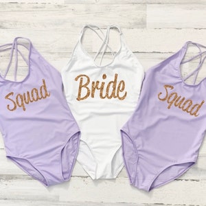 Bride Swimsuit, One Piece Swimsuit, Bridesmaid Swim, Squad Bathing Suit, Bride Swim, Bachelorette Swimsuit, Bride Tribe Swimwear,