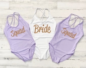 Bride Swimsuit, One Piece Swimsuit, Bridesmaid Swim, Squad Bathing Suit, Bride Swim, Bachelorette Swimsuit, Bride Tribe Swimwear,