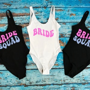 Bride Squad Swimwear, Bride Swimsuit, Bachelorette Party One Piece Swimsuit, Tribe Swim, Bridesmaid Gifts, Custom Bridal Party Swimwear