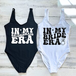 Bridesmaid Era Swimsuit, One Piece Swimsuit, Custom Text Swimsuit, In My Bride Era Swimsuit, Bachelorette Swimsuit, Bride Squad Swimsuit,