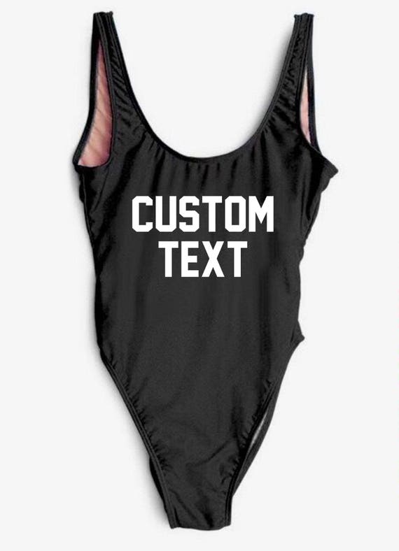 custom text swimsuit