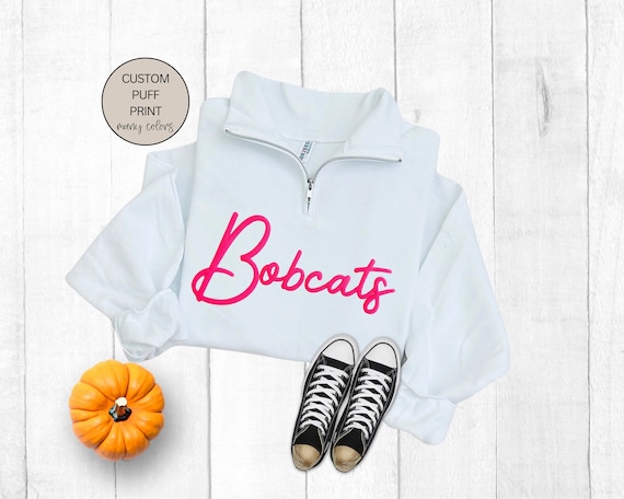 Custom Team Name Quarter Zip Sweatshirt, Custom Puff Print Team