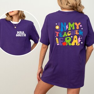 Teacher Custom Name Shirt Retro Teacher Era Shirt First Grade Teacher Shirt Groovy Teacher Shirt Personalized In My Teacher Era Shirt
