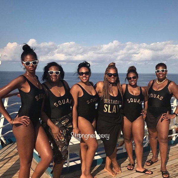 Bachelorette Swimsuit. One Piece Swimsuit. Bachelorette Bathing Suit. Birthday Slay Swim. Squad Swimsuit. Bride Squad Bathing Suit.