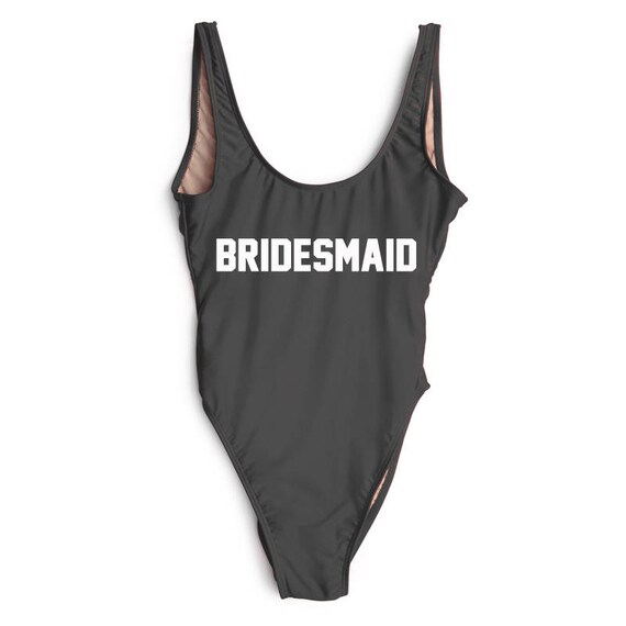 black bridesmaid swimsuit