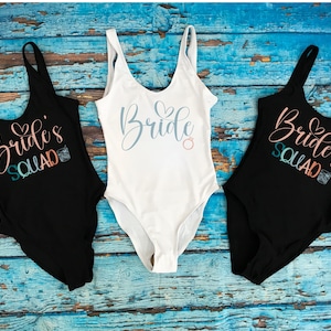 Bride Tribe Swimwear , One Piece Swimsuit, Bride Swimsuit, Bachelorette Swimsuits, Personalized Wedding Swimsuit, Bridesmaid Swimsuit,