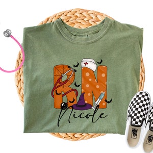 Comfort Colors Halloween Nurse Shirt, Halloween Party Tee, Nurse Halloween Tee, Cute Nurse Shirt, Spooky Nurse Shirt, Nurse Halloween Gifts,