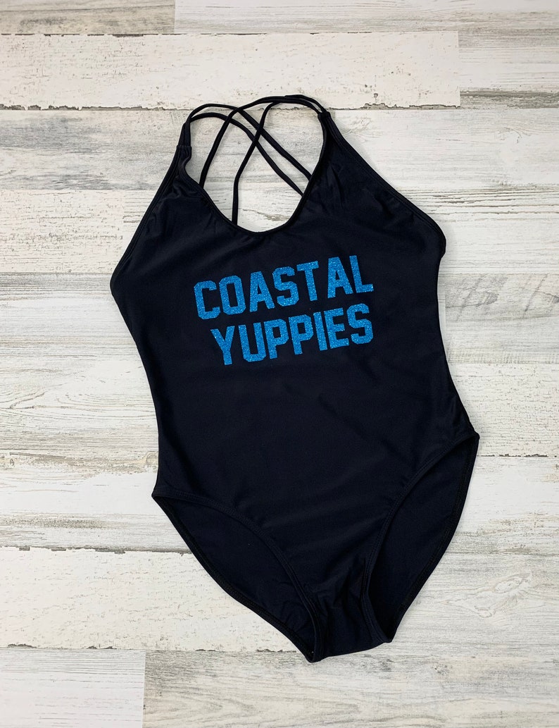 Custom Swimsuit. bathing suit. Swimsuit. One Piece Swimsuit. Custom Text Personalized swimwear. Many wording colors option. Bride . image 7