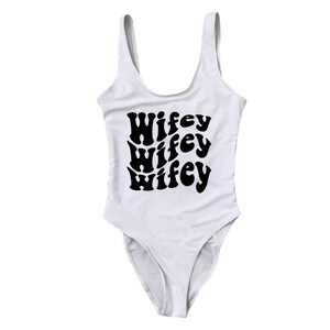 Wifey Swimsuit, Honeymoon Swim, Bachelorette Party, Bridesmaid, Honeymoon Present, Bride Swimsuit, Wedding Gift,