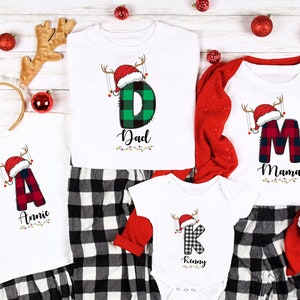 Custom Monogram Family Christmas Sweatshirt, Family Christmas Name Shirt, Custom Christmas Shirt With Name, Personalized Holiday Sweatshirt