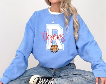 Mascot Sweatshirt, School Spirit Sweatshirt, Custom Team Name Sweatshirt, Tigers Game Day Crewneck, Custom Mascot Sweatshirt, Cheer Mom Gift